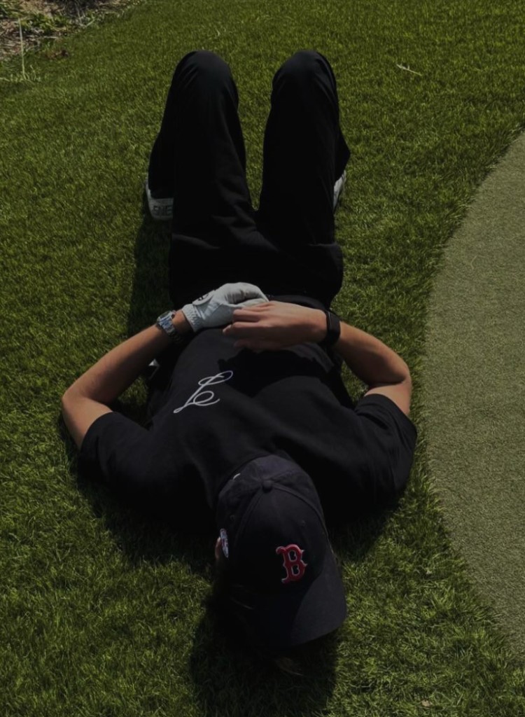 Andrea Dupé helmet close-up in the garage before a race