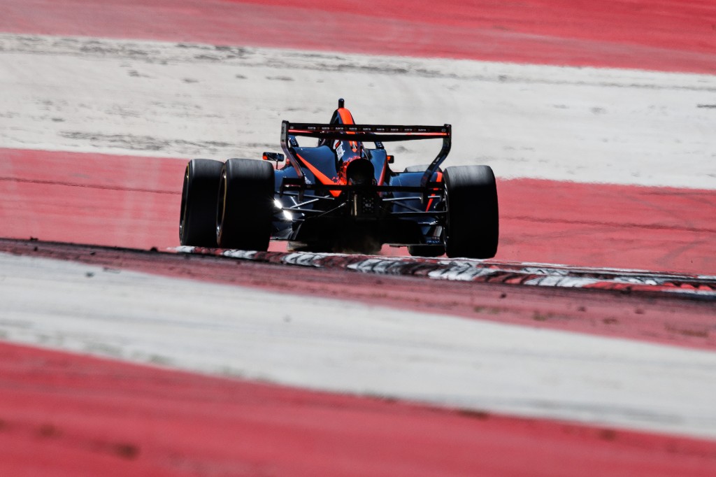 Andrea Dupé's FREC car from behind — Red Bull Ring kerbs